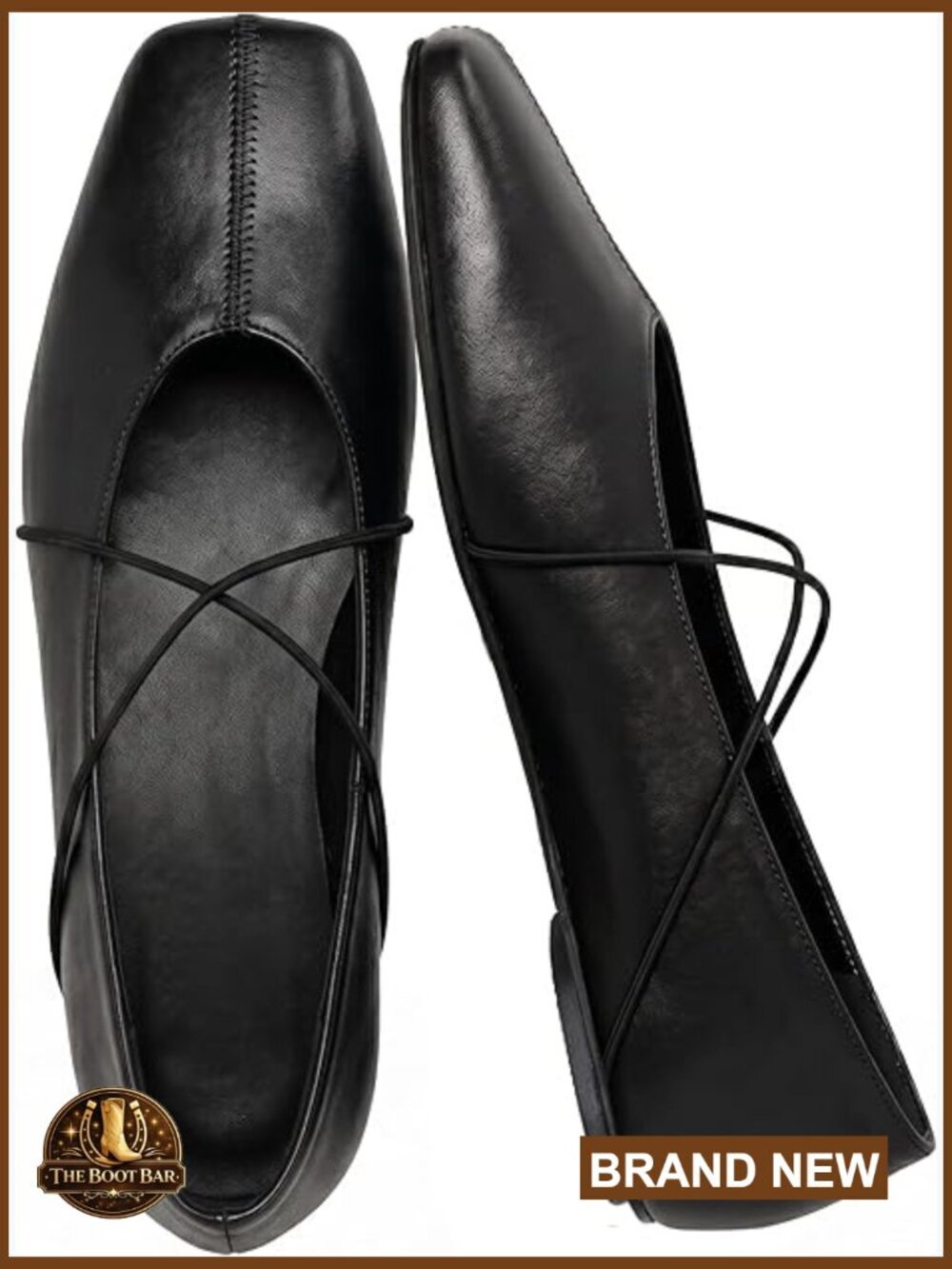 Criss-Cross Strap Square Toe Ballet Flats Slip On Mary Jane Shoes